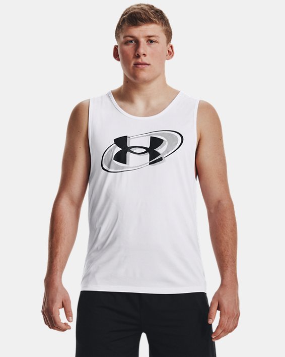 เสื้อกล้าม UA Tech™ 2.0 Branded สำหรับผู้ชาย in White image number 0